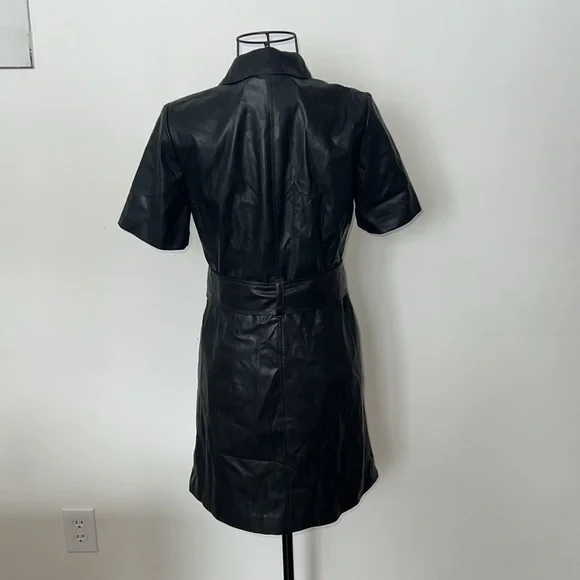 J. Crew Button-front faux-leather dress Size XXS - Picture 4 of 7